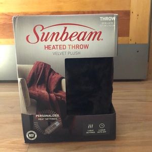 Sunbeam heated throw velvet plush